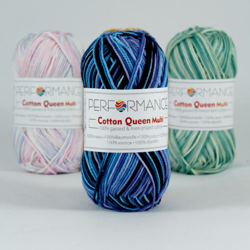 Cotton queen multi donker blauw 9533 - katoengaren