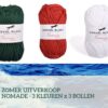 nomade donkergroen, rood en wit