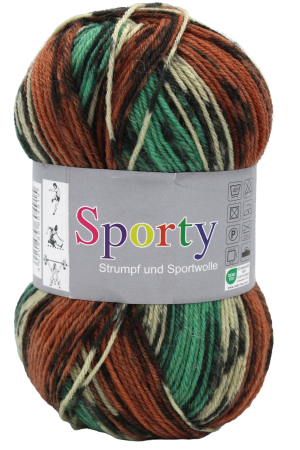 Strompfengarn Sporty 658 groen zwart roest