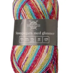 strompegarn sokken fel gekleurd met glitter 012