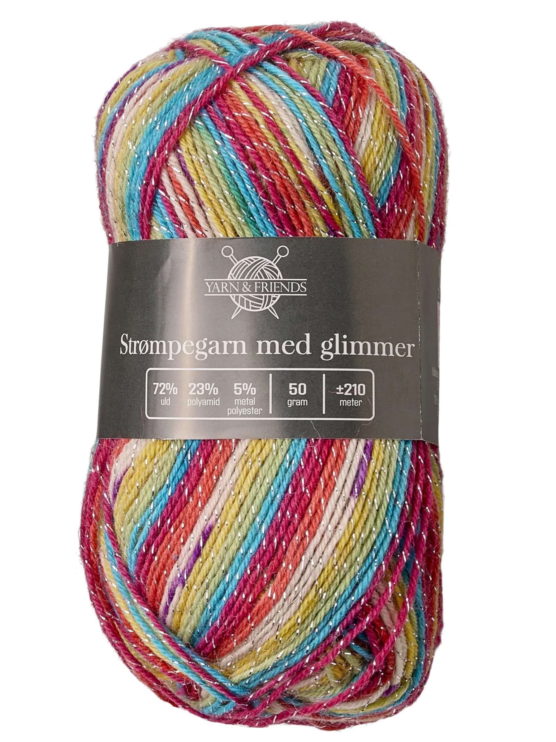 strompegarn sokken fel gekleurd met glitter 012