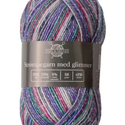 strompegarn sokken 013 paars roze groen