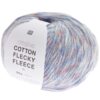 cotton flecky fleece 010 aqua blauw