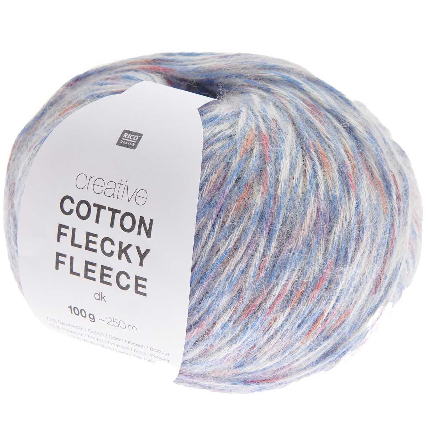 cotton flecky fleece 010 aqua blauw